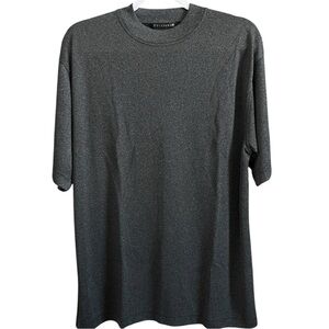 Tulliano Silk Blend Tee Gray Crew Neck Short Sleeve Knit Top L Unisex